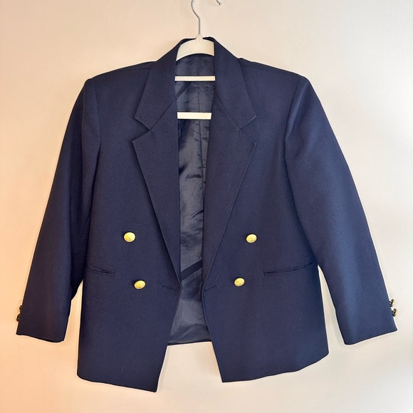 Vintage Navy Blazer – Gold Buttons | Size 10 - Picture 2 of 6